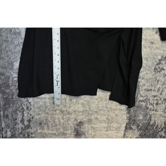 Reformation Black Crepe Long Sleeve Mini Dress Size 8 - Picture 7 of 9